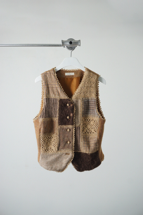 vintage b.club B patchwork wool vest
