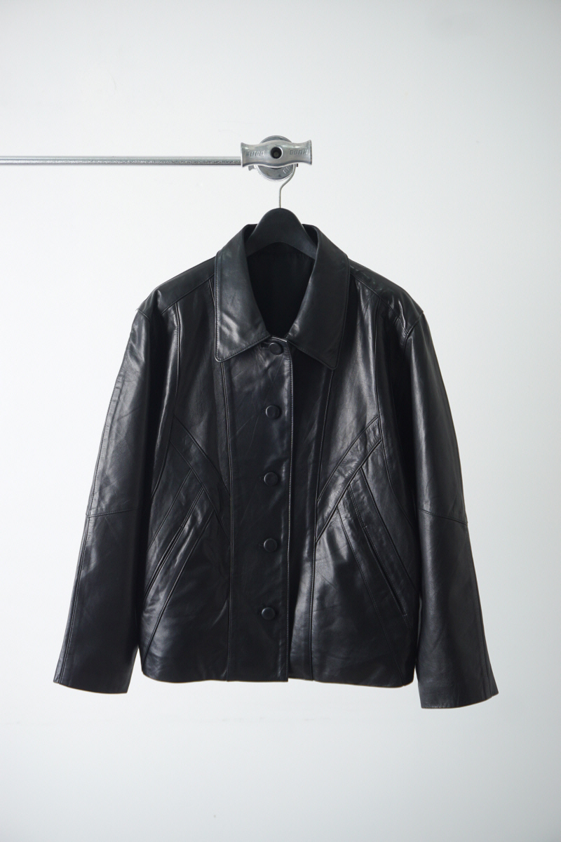 Japan vintage loosefit cow leather jacket
