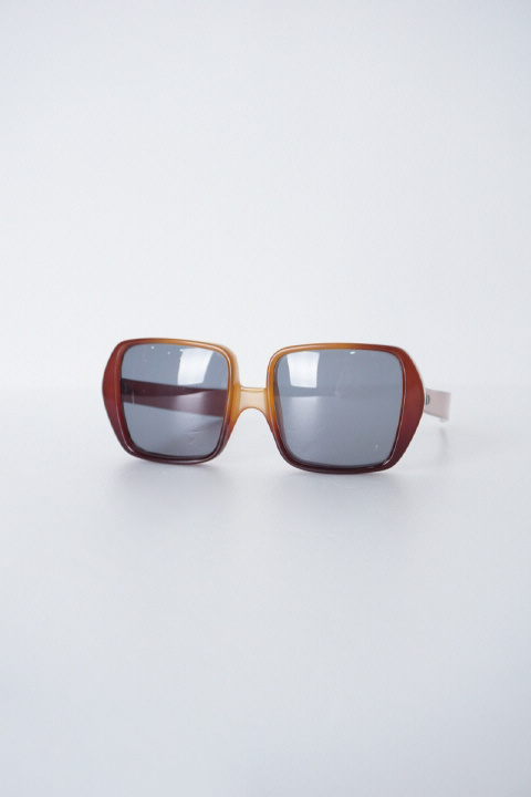 vintage 1970s Christian Dior oversized square two-tone dark amber optyl sunglasses