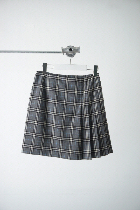 BURBERRYS wool parts pleats skirt (26~27)