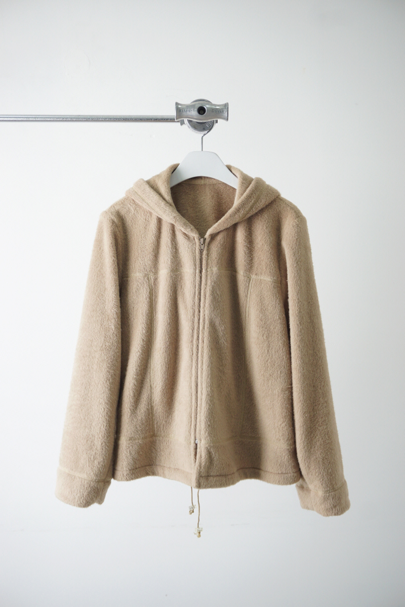 Japan vintage hairy poly hoodie jacket