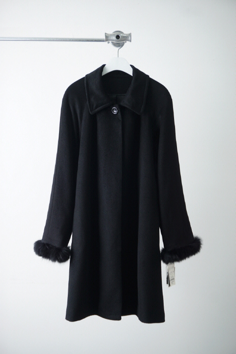 Eternallous Saga Furs cashmere100% removable &quot;blue fox&quot; trim belt coat (미사용품)