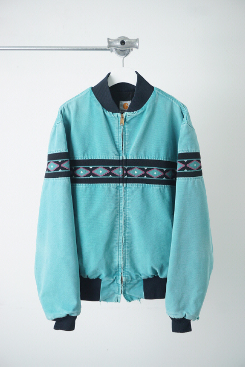 💧💧 Vintage 1993 Carhartt  Aztec Tribal Line Southwest  Bomber Jacket
